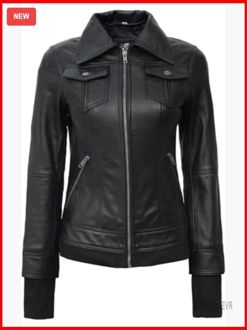 Lambskin Leather Jacket with Removable Hood, Regular Fit, All Seasons - Picture 2 of 6
